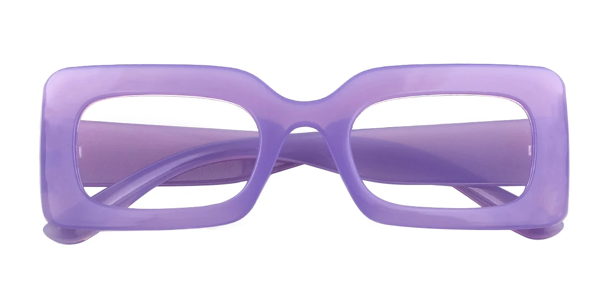 Purple Rectangle Unique Gorgeous Custom Engraving Eyeglasses | WhereLight
