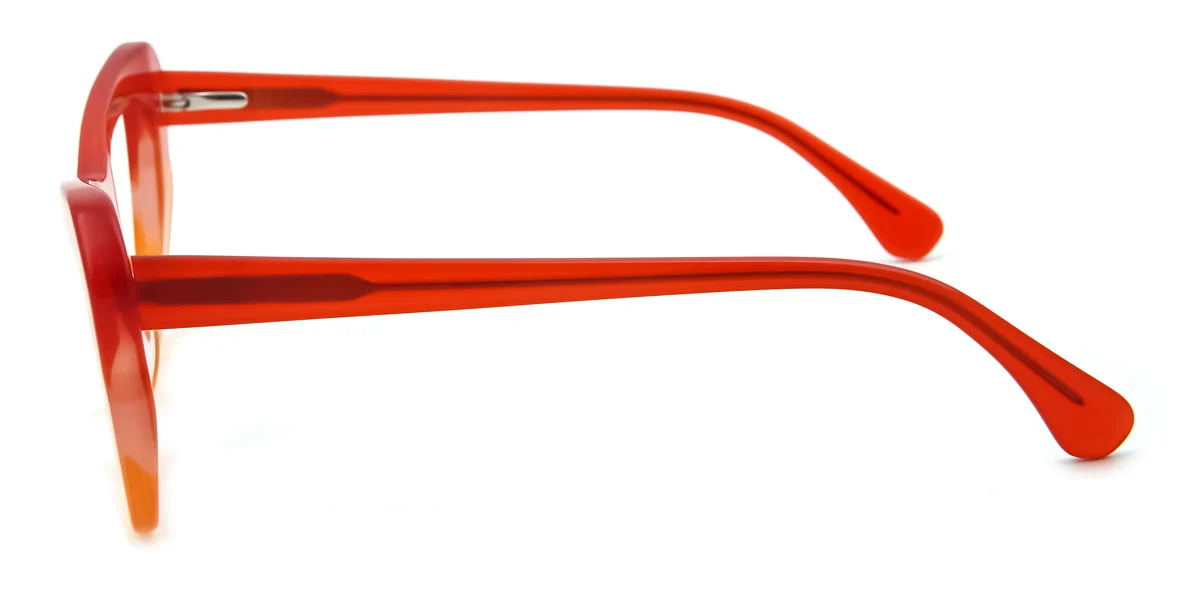 Orange Cateye Unique Gorgeous Spring Hinges Custom Engraving Eyeglasses | WhereLight