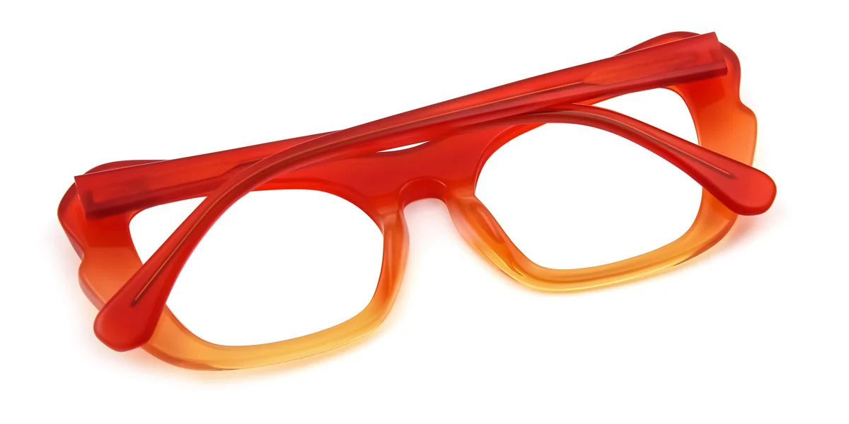 Orange Cateye Unique Gorgeous Spring Hinges Custom Engraving Eyeglasses | WhereLight