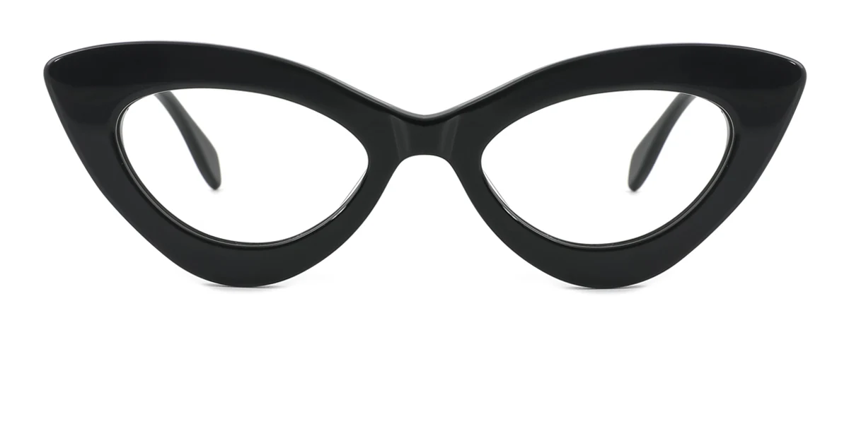 Black Cateye Classic Retro Unique Gorgeous Spring Hinges Custom Engraving Eyeglasses | WhereLight