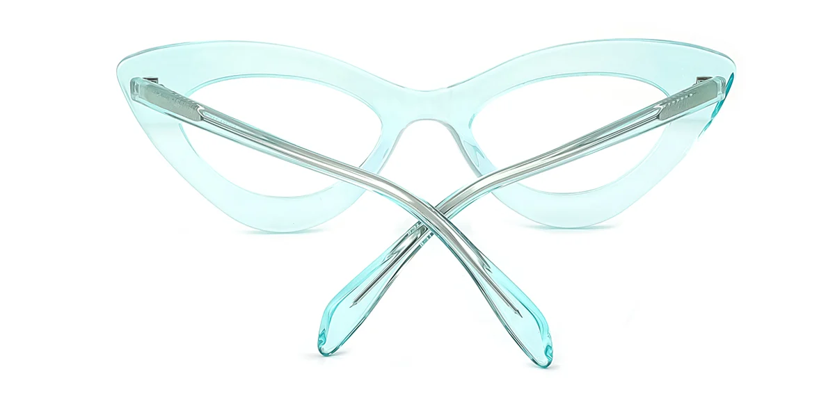 Green Cateye Classic Retro Unique Gorgeous Spring Hinges Custom Engraving Eyeglasses | WhereLight