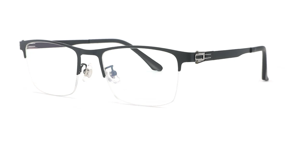 Black Rectangle Classic  Eyeglasses | WhereLight