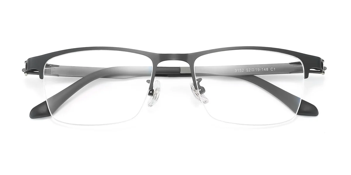 Black Rectangle Classic  Eyeglasses | WhereLight