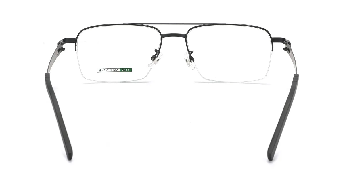 Black Rectangle Aviator Simple  Eyeglasses | WhereLight