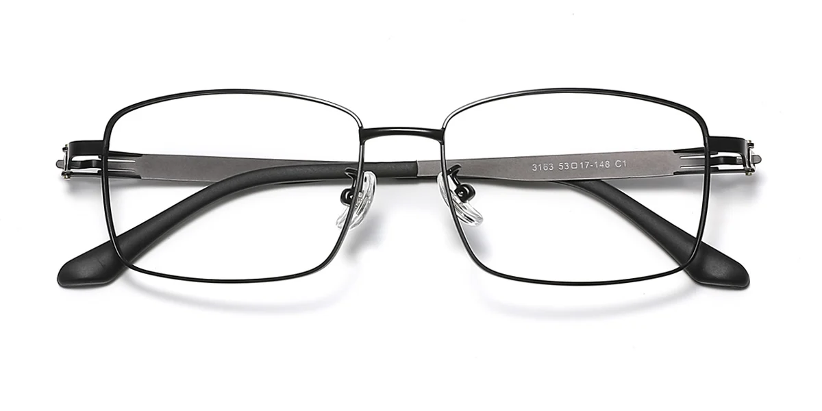 Black Rectangle Unique  Eyeglasses | WhereLight