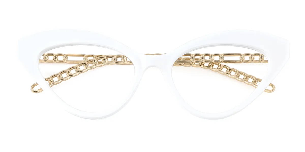 White Cateye Gorgeous  Eyeglasses | WhereLight