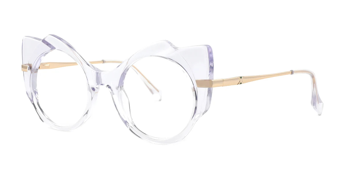 Clear Irregular Unique Spring Hinges Custom Engraving Eyeglasses | WhereLight