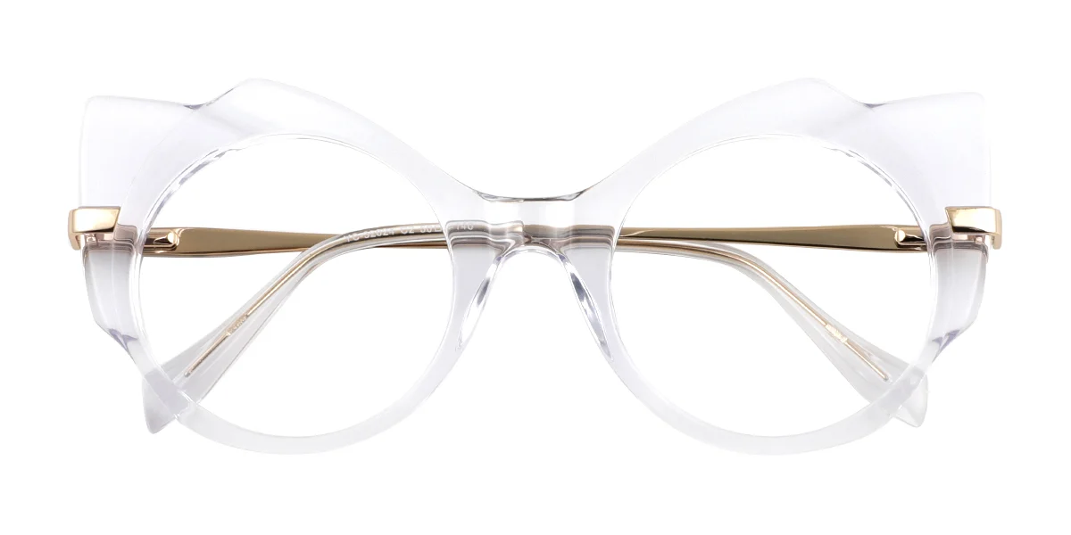 Clear Irregular Unique Spring Hinges Custom Engraving Eyeglasses | WhereLight