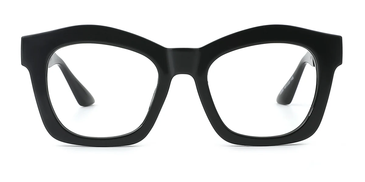 Black Geometric Irregular Retro Unique Custom Engraving Eyeglasses | WhereLight