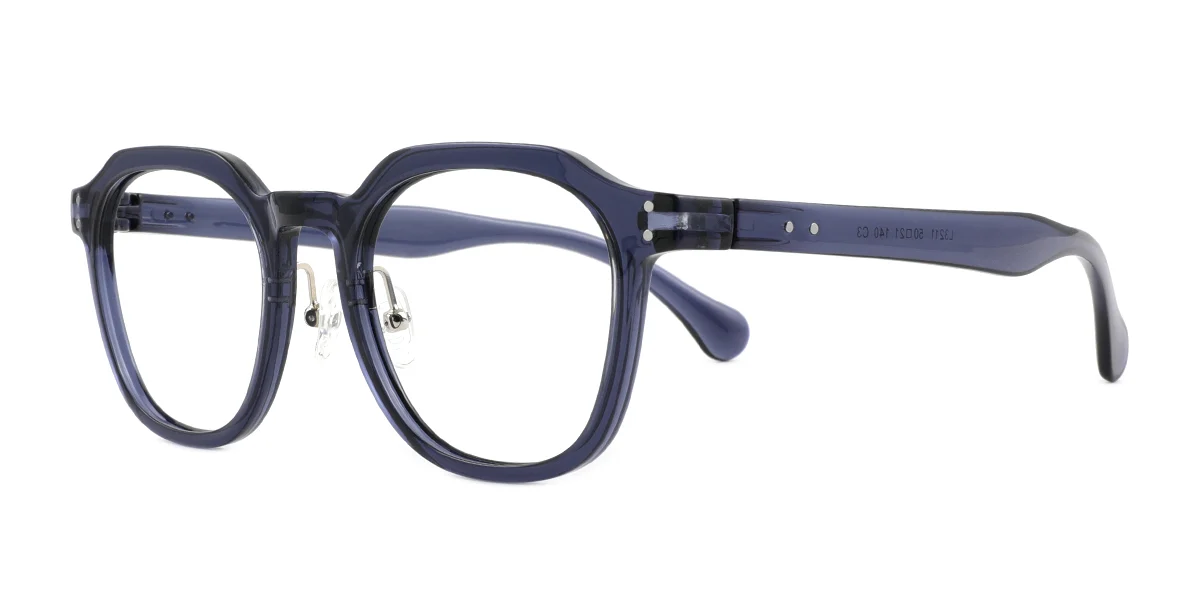 Blue Irregular Simple Classic Custom Engraving Eyeglasses | WhereLight