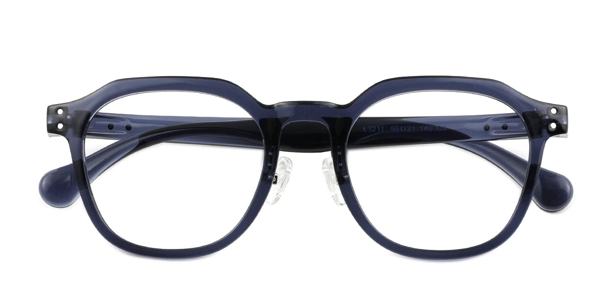 Blue Irregular Simple Classic Custom Engraving Eyeglasses | WhereLight