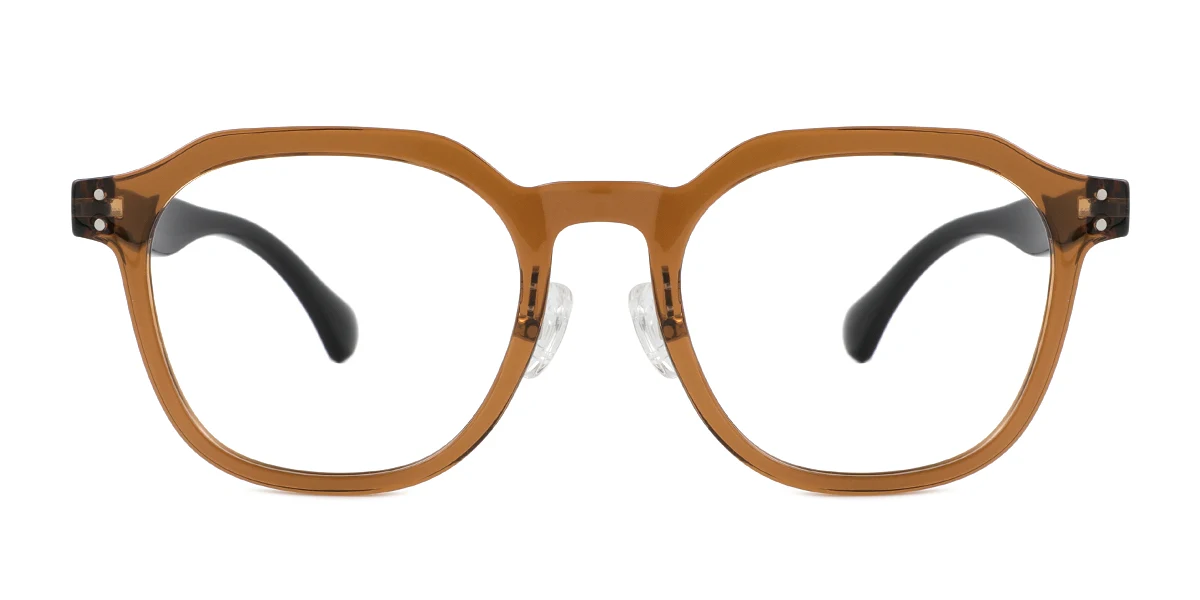 Brown Irregular Simple Classic Custom Engraving Eyeglasses | WhereLight