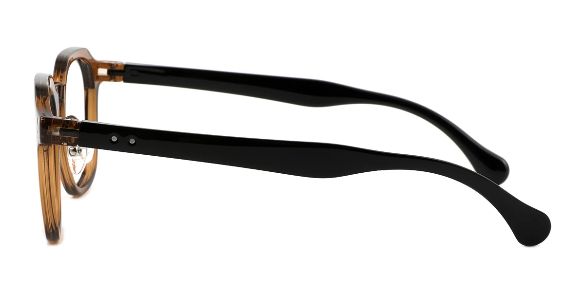 Brown Irregular Simple Classic Custom Engraving Eyeglasses | WhereLight