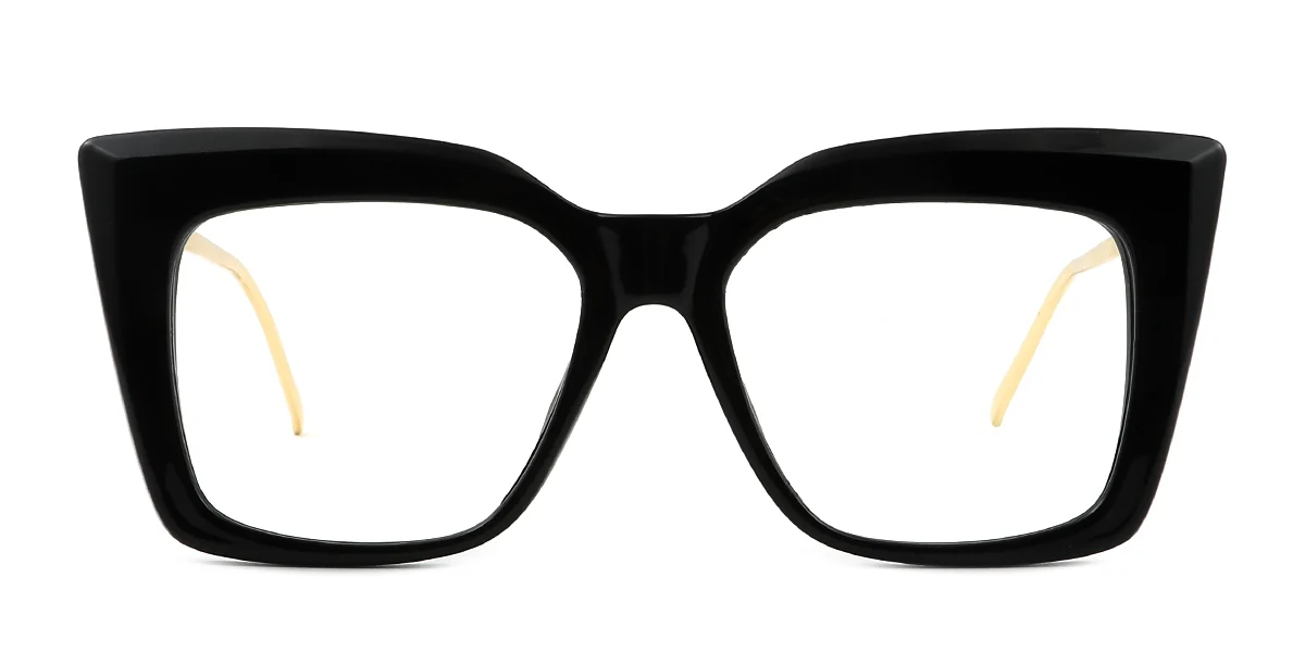 Black Rectangle Simple  Eyeglasses | WhereLight