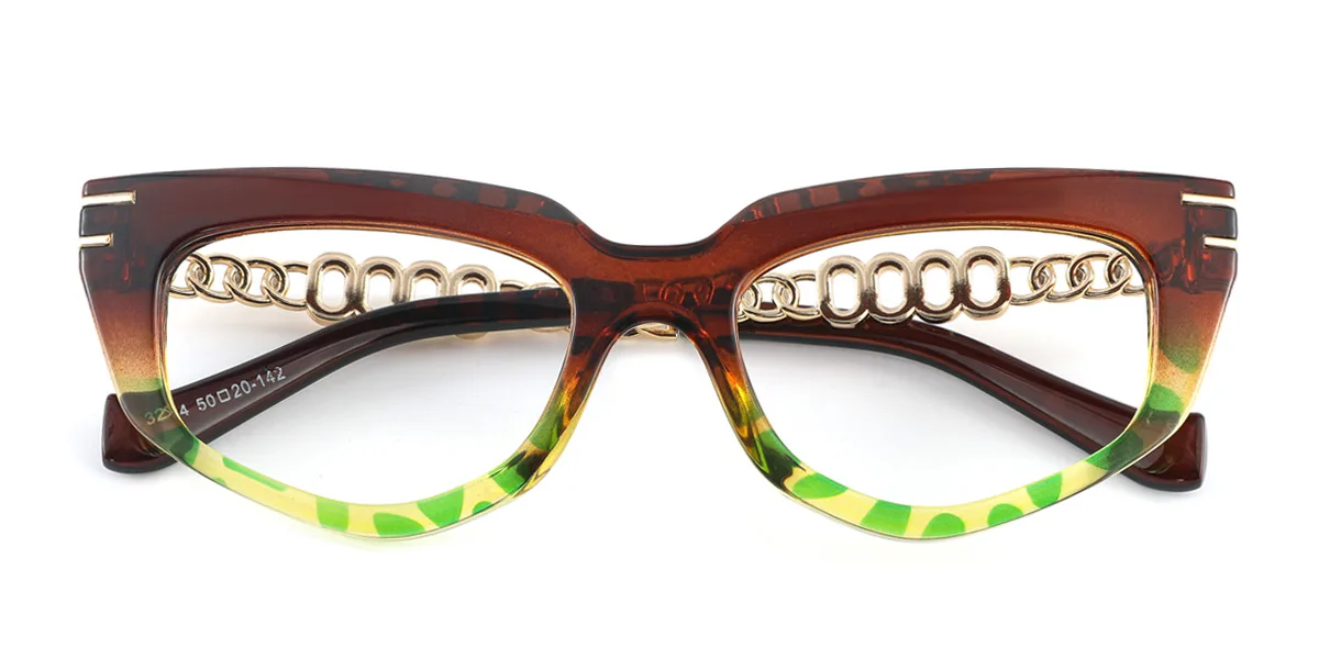 Brown Cateye Gorgeous Custom Engraving Eyeglasses | WhereLight