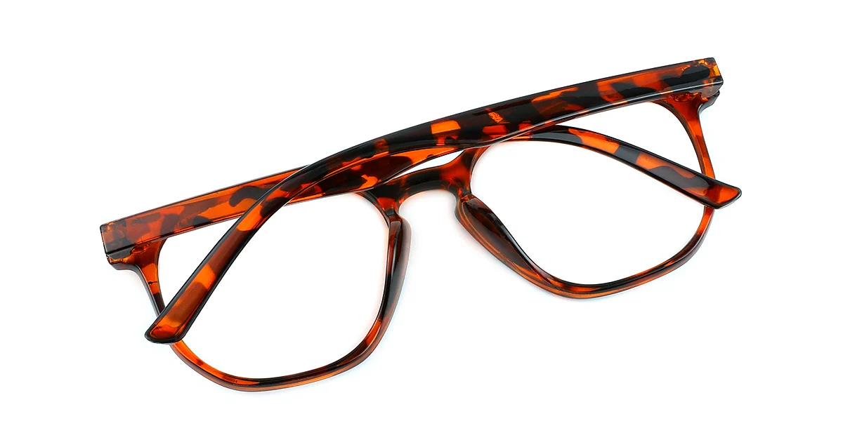Tortoiseshell Rectangle Simple Classic Retro Custom Engraving Eyeglasses | WhereLight