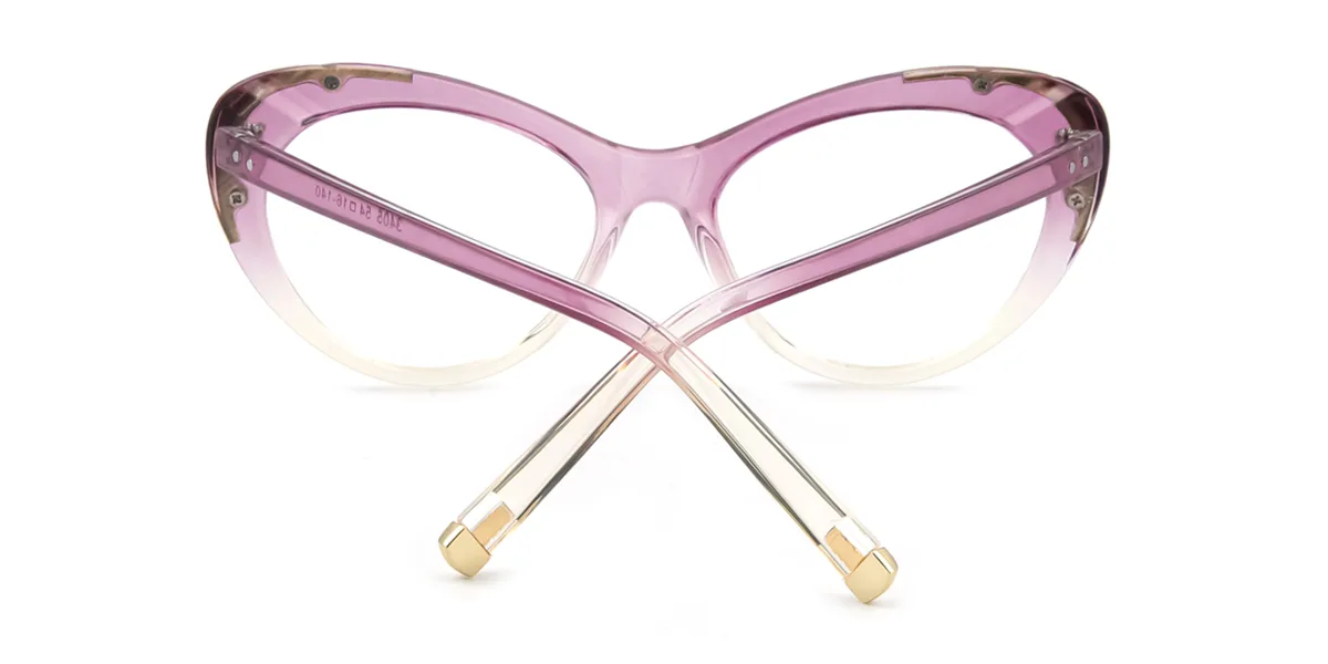 Purple Cateye Oval Simple Classic Gorgeous Spring Hinges Custom Engraving Eyeglasses | WhereLight
