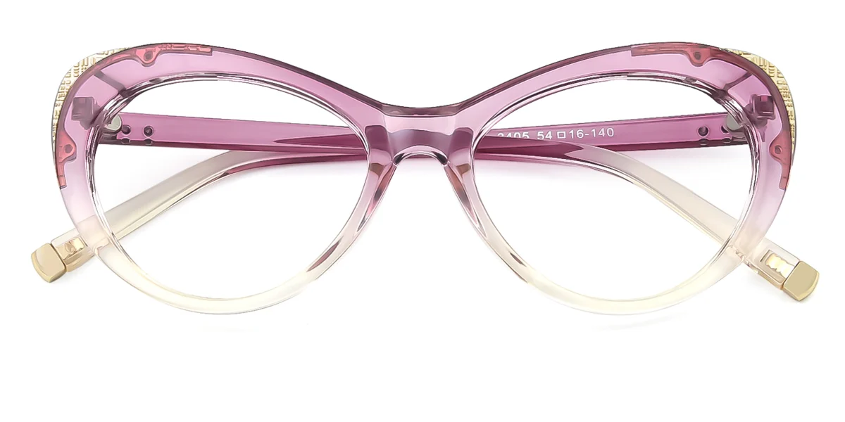 Purple Cateye Oval Simple Classic Gorgeous Spring Hinges Custom Engraving Eyeglasses | WhereLight