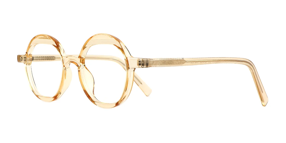 Brown Round Classic Retro Custom Engraving Eyeglasses | WhereLight