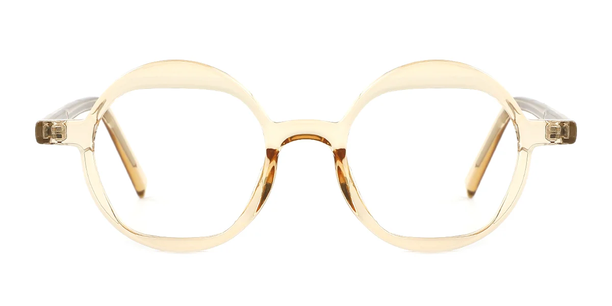 Brown Round Classic Retro Custom Engraving Eyeglasses | WhereLight