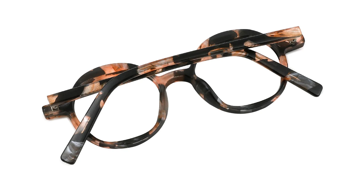 Floral Round Classic Retro Custom Engraving Eyeglasses | WhereLight