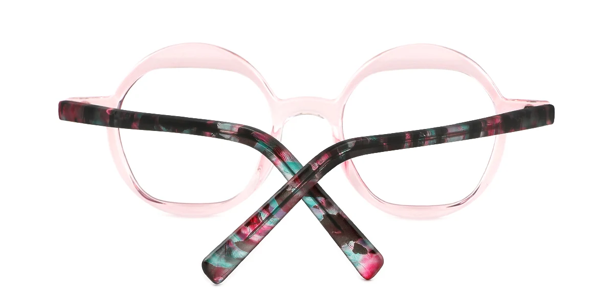 Pink Round Classic Retro Custom Engraving Eyeglasses | WhereLight