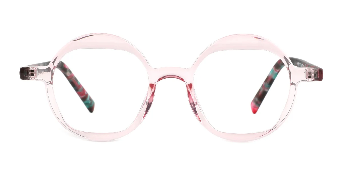 Pink Round Classic Retro Custom Engraving Eyeglasses | WhereLight