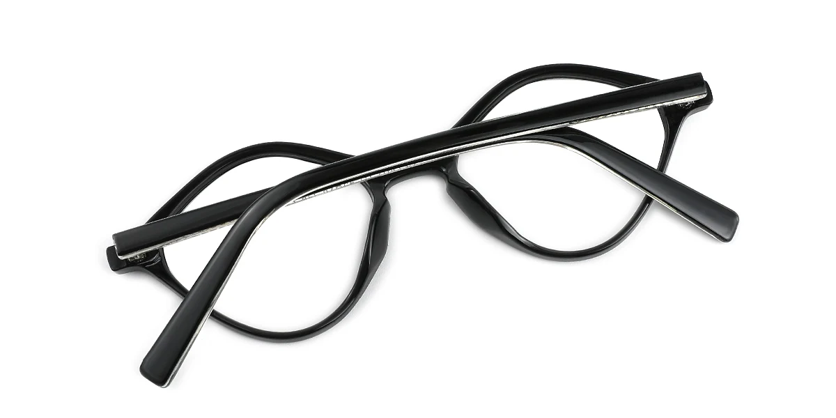 Black Oval Retro  Eyeglasses | WhereLight