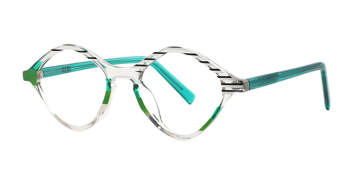 Green Oval Retro  Eyeglasses | WhereLight