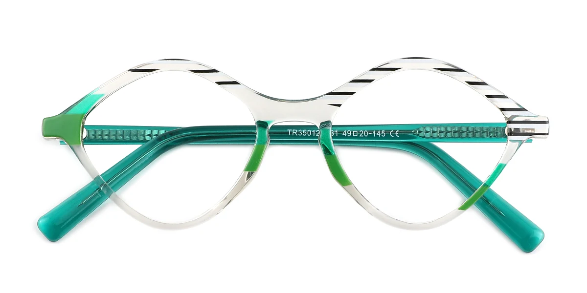 Green Oval Retro  Eyeglasses | WhereLight