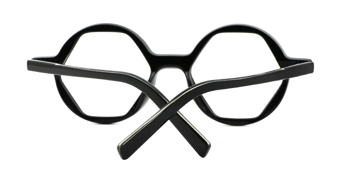 Black Geometric Simple Retro Custom Engraving Eyeglasses | WhereLight