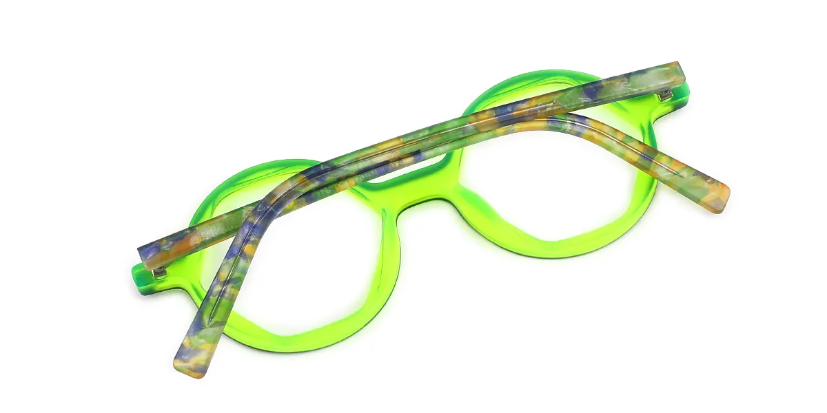 Green Geometric Simple Retro Custom Engraving Eyeglasses | WhereLight