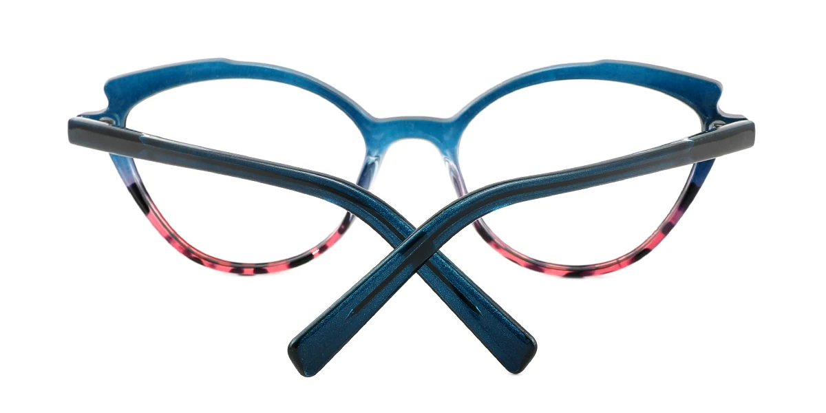 Blue Cateye Irregular Simple Retro  Eyeglasses | WhereLight