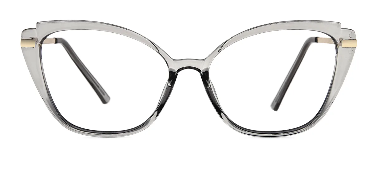 Grey Cateye Unique Spring Hinges Eyeglasses | WhereLight