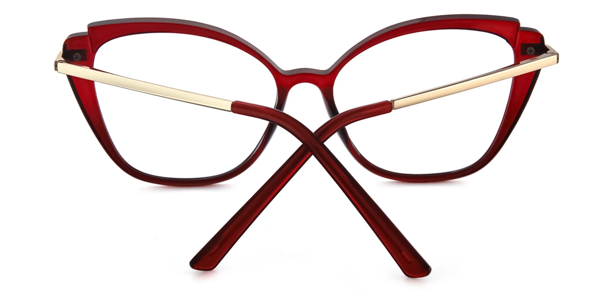 Red Cateye Unique Spring Hinges Eyeglasses | WhereLight