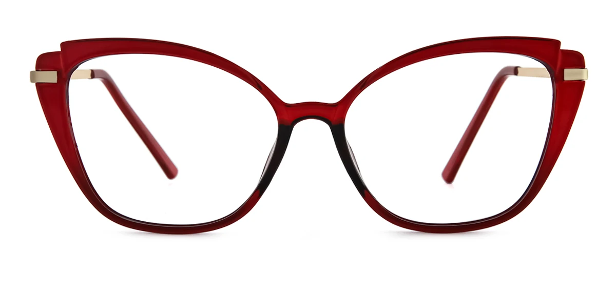 Red Cateye Unique Spring Hinges Eyeglasses | WhereLight