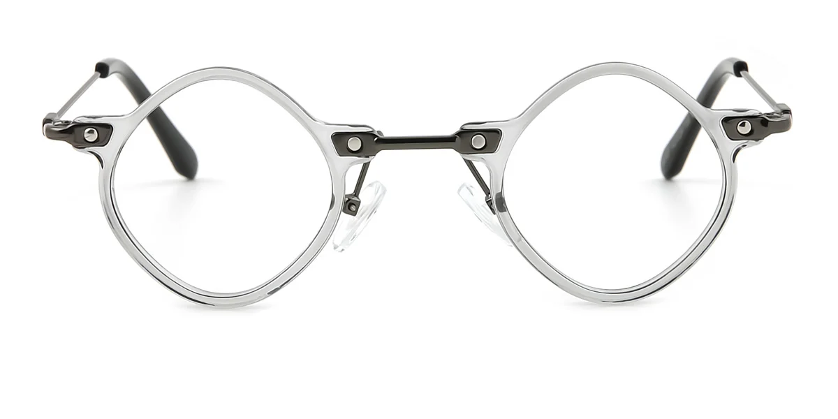 Grey Geometric Irregular Classic Retro Unique Super Light Eyeglasses | WhereLight