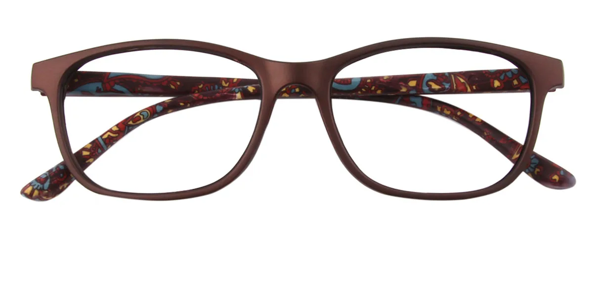 Brown Oval Classic Super Light Custom Engraving Eyeglasses | WhereLight