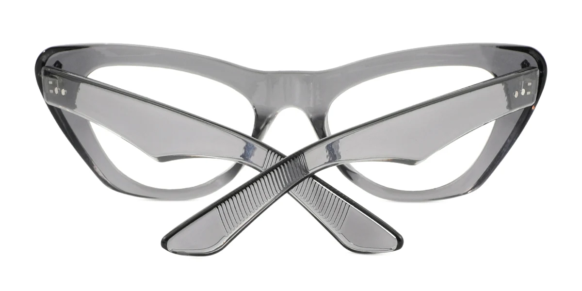 Grey Cateye Simple Retro Custom Engraving Eyeglasses | WhereLight