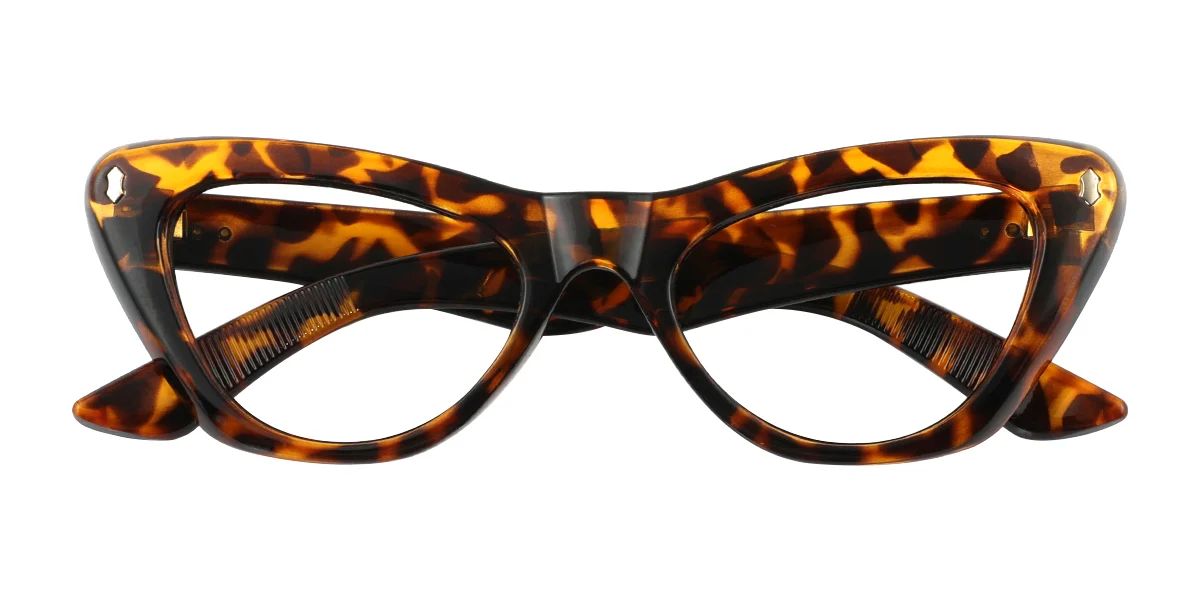 Tortoiseshell Cateye Simple Retro Custom Engraving Eyeglasses | WhereLight