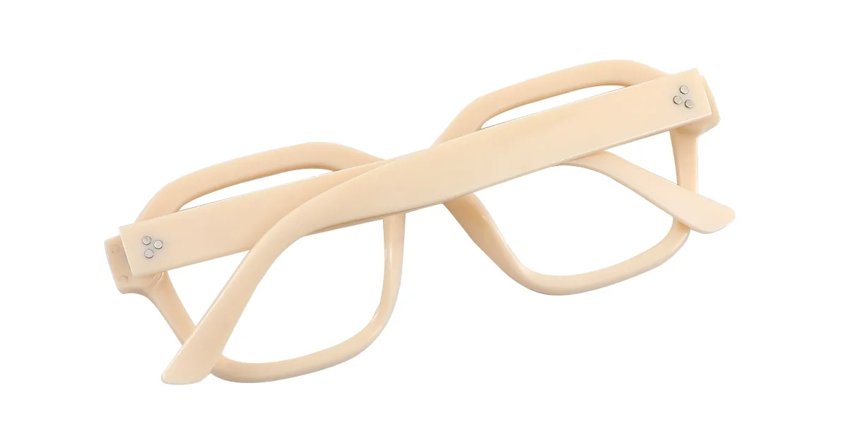 White Rectangle Simple Classic Custom Engraving Eyeglasses | WhereLight