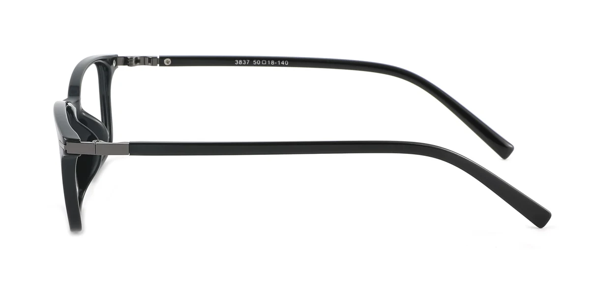 Black Rectangle Simple Super Light Custom Engraving Eyeglasses | WhereLight