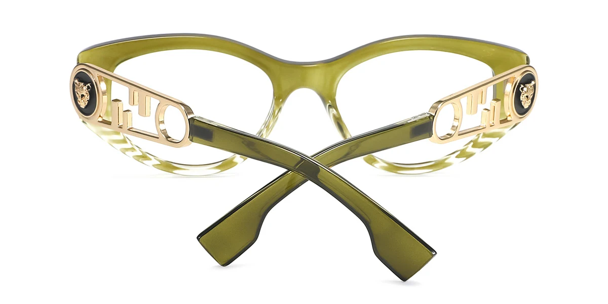 Green Cateye Unique  Eyeglasses | WhereLight