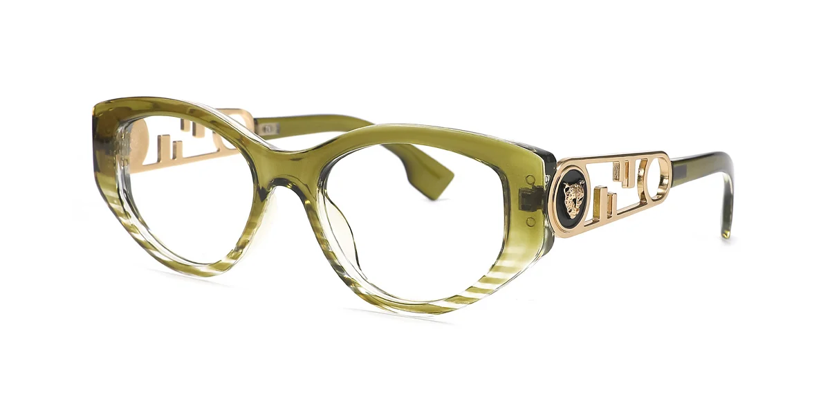 Green Cateye Unique  Eyeglasses | WhereLight