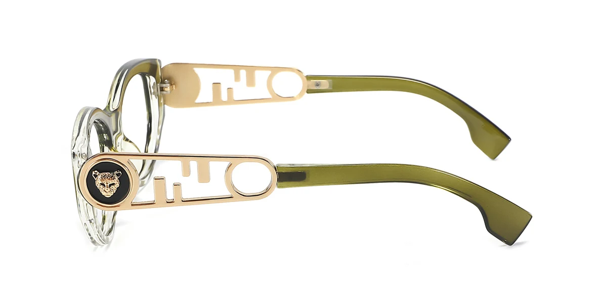 Green Cateye Unique  Eyeglasses | WhereLight