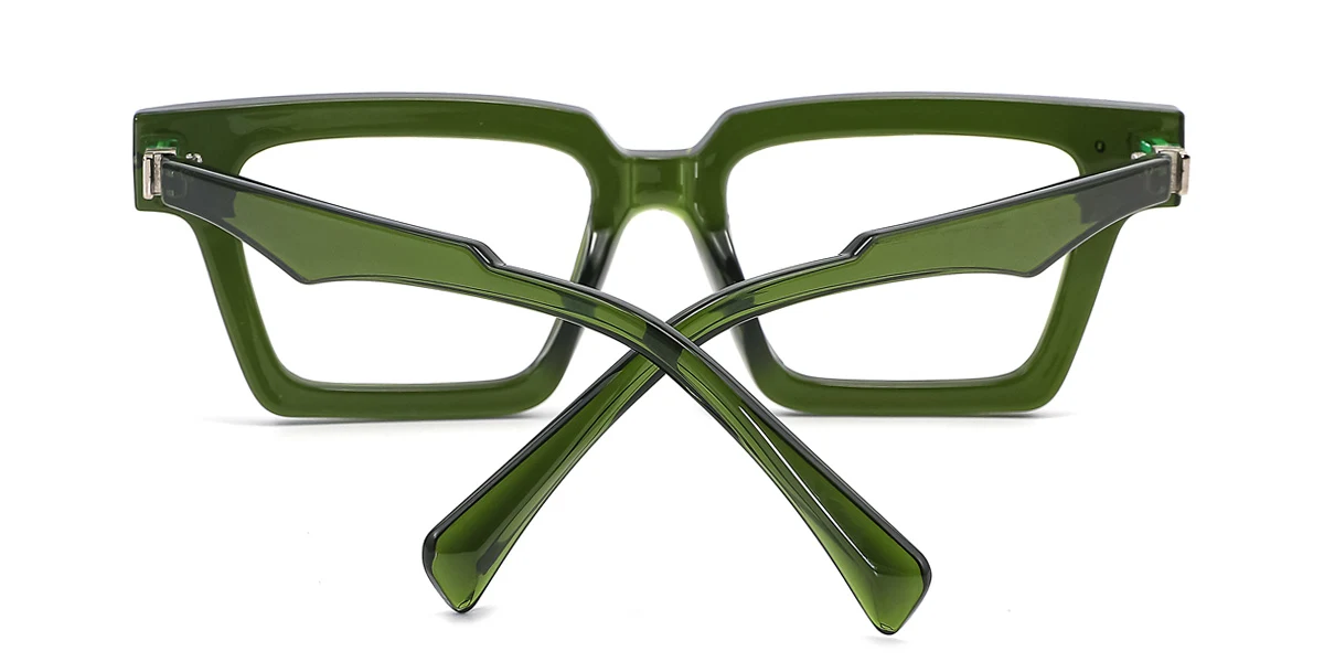 Green Rectangle Unique Gorgeous  Eyeglasses | WhereLight