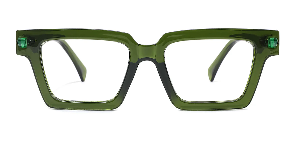 Green Rectangle Unique Gorgeous  Eyeglasses | WhereLight