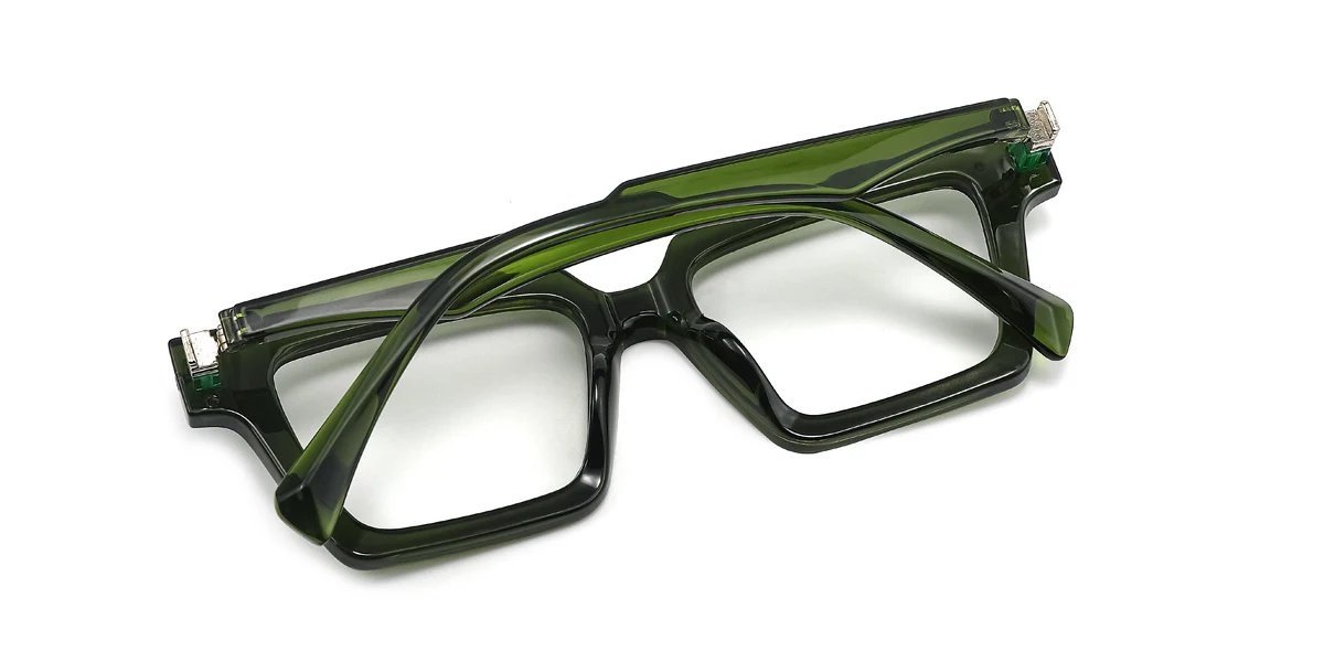 Green Rectangle Unique Gorgeous  Eyeglasses | WhereLight