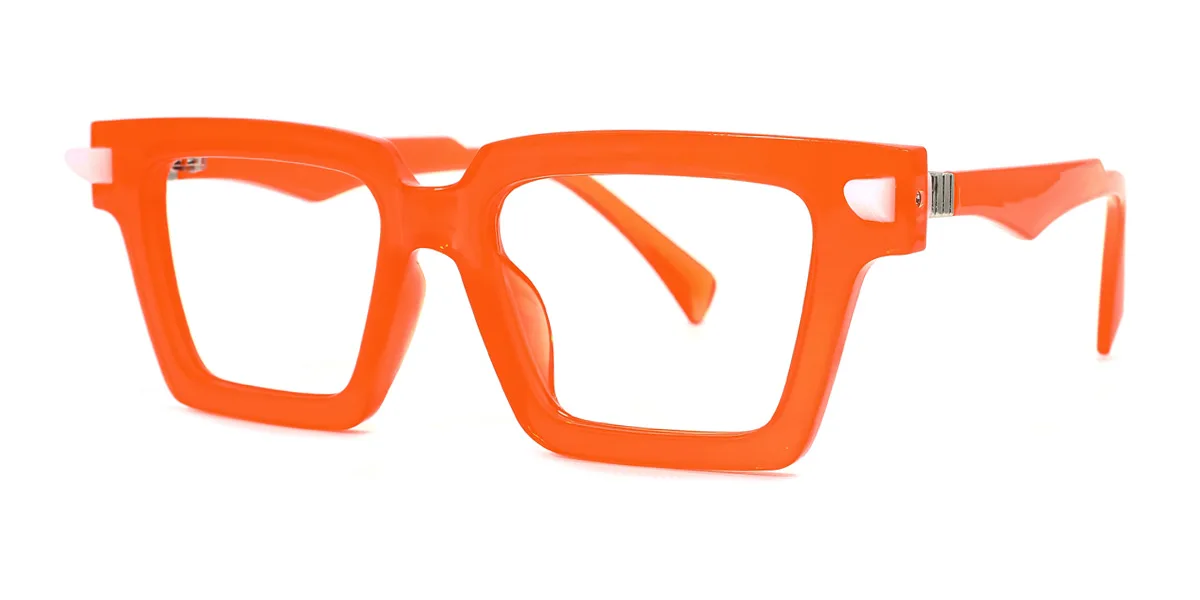 Orange Rectangle Unique Gorgeous  Eyeglasses | WhereLight