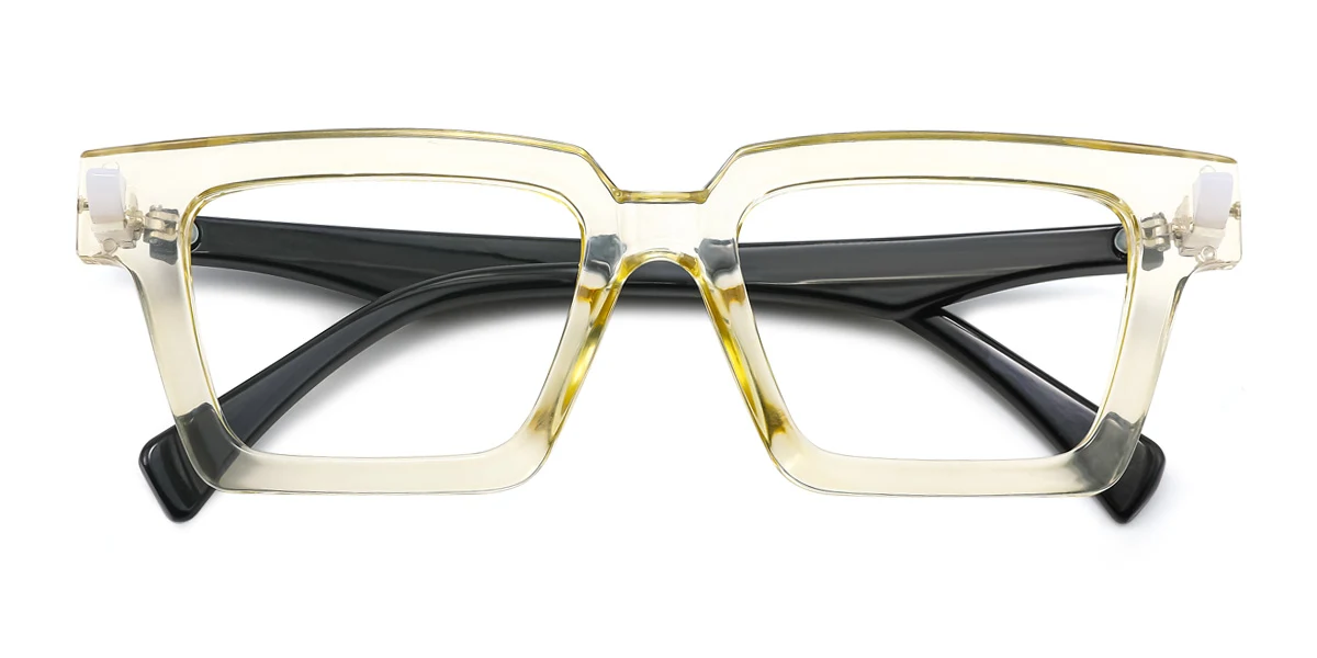 Yellow Rectangle Unique Gorgeous  Eyeglasses | WhereLight